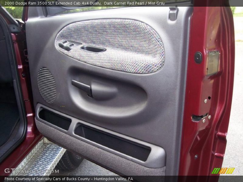 Dark Garnet Red Pearl / Mist Gray 2000 Dodge Ram 3500 SLT Extended Cab 4x4 Dually