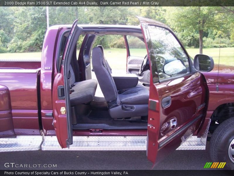 Dark Garnet Red Pearl / Mist Gray 2000 Dodge Ram 3500 SLT Extended Cab 4x4 Dually