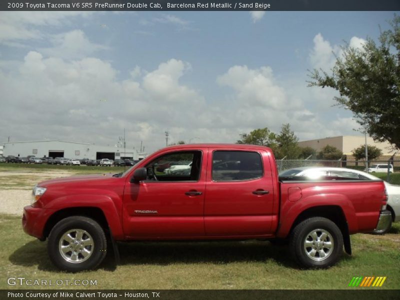 Barcelona Red Metallic / Sand Beige 2009 Toyota Tacoma V6 SR5 PreRunner Double Cab