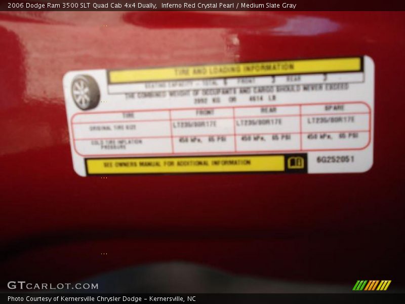 Inferno Red Crystal Pearl / Medium Slate Gray 2006 Dodge Ram 3500 SLT Quad Cab 4x4 Dually