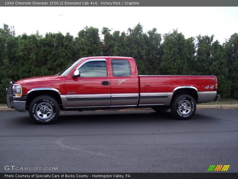 Victory Red / Graphite 1999 Chevrolet Silverado 1500 LS Extended Cab 4x4