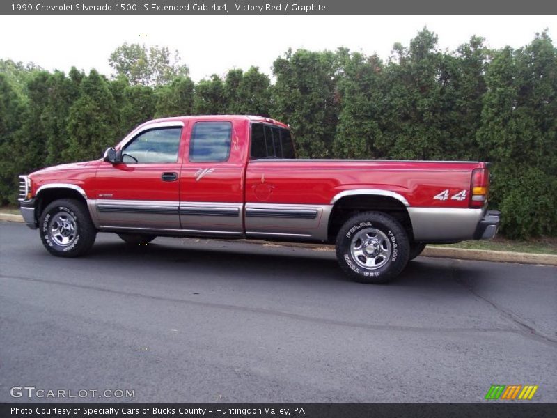 Victory Red / Graphite 1999 Chevrolet Silverado 1500 LS Extended Cab 4x4