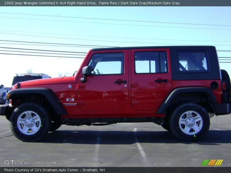 Flame Red / Dark Slate Gray/Medium Slate Gray 2009 Jeep Wrangler Unlimited X 4x4 Right Hand Drive