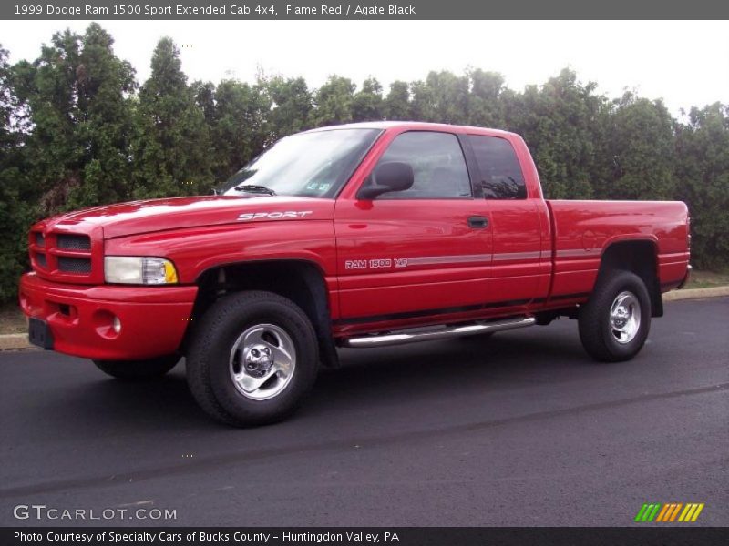 Flame Red / Agate Black 1999 Dodge Ram 1500 Sport Extended Cab 4x4
