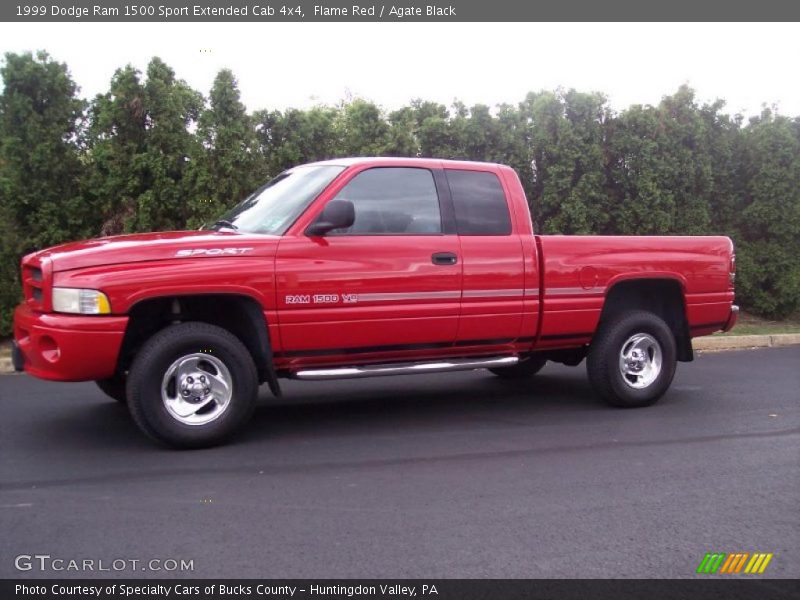 Flame Red / Agate Black 1999 Dodge Ram 1500 Sport Extended Cab 4x4
