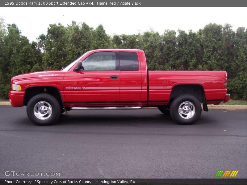 Flame Red / Agate Black 1999 Dodge Ram 1500 Sport Extended Cab 4x4