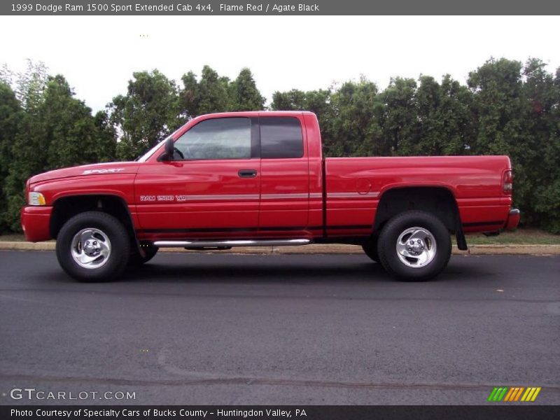 Flame Red / Agate Black 1999 Dodge Ram 1500 Sport Extended Cab 4x4