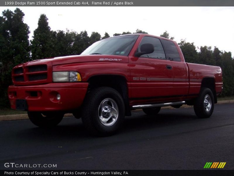 Flame Red / Agate Black 1999 Dodge Ram 1500 Sport Extended Cab 4x4