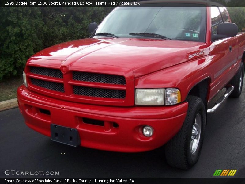 Flame Red / Agate Black 1999 Dodge Ram 1500 Sport Extended Cab 4x4