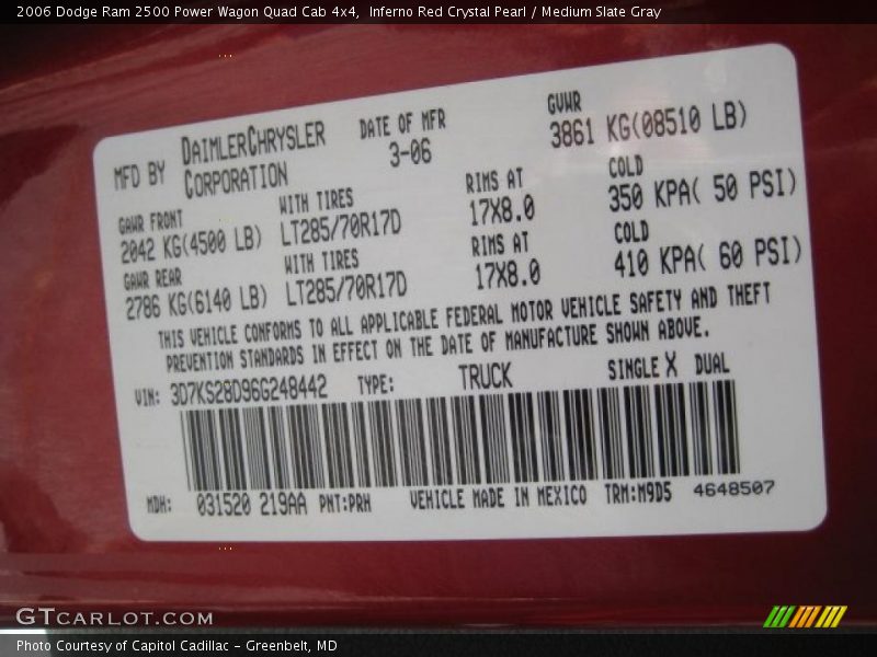 Inferno Red Crystal Pearl / Medium Slate Gray 2006 Dodge Ram 2500 Power Wagon Quad Cab 4x4
