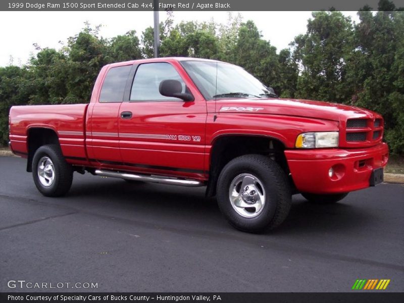 Flame Red / Agate Black 1999 Dodge Ram 1500 Sport Extended Cab 4x4