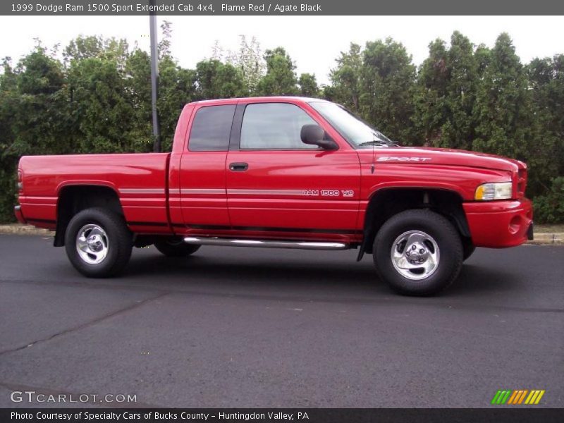 Flame Red / Agate Black 1999 Dodge Ram 1500 Sport Extended Cab 4x4