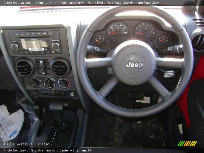 Flame Red / Dark Slate Gray/Medium Slate Gray 2009 Jeep Wrangler Unlimited X 4x4 Right Hand Drive