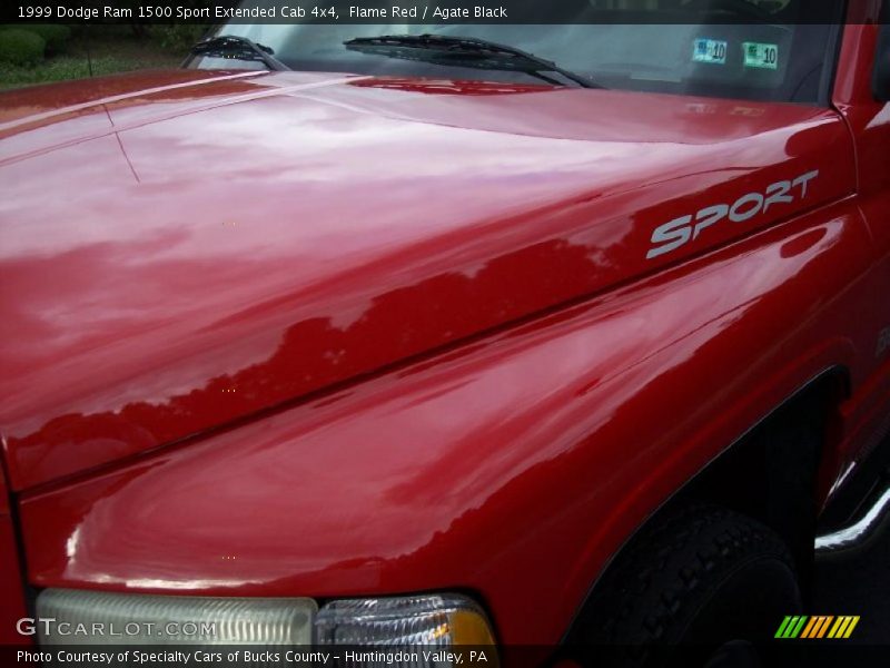 Flame Red / Agate Black 1999 Dodge Ram 1500 Sport Extended Cab 4x4