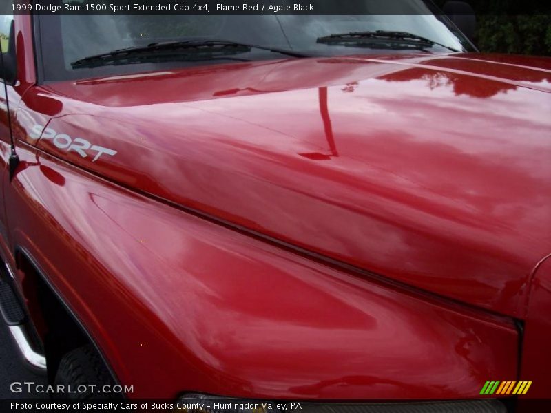 Flame Red / Agate Black 1999 Dodge Ram 1500 Sport Extended Cab 4x4