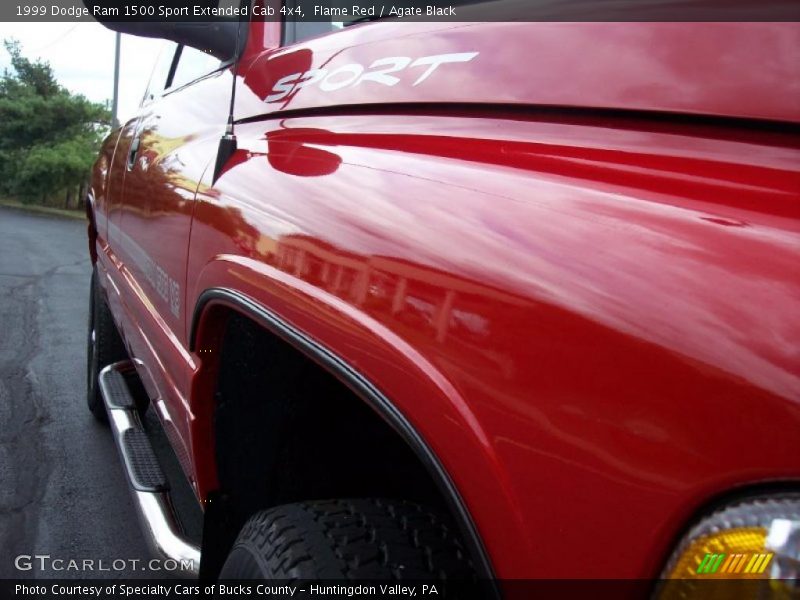 Flame Red / Agate Black 1999 Dodge Ram 1500 Sport Extended Cab 4x4