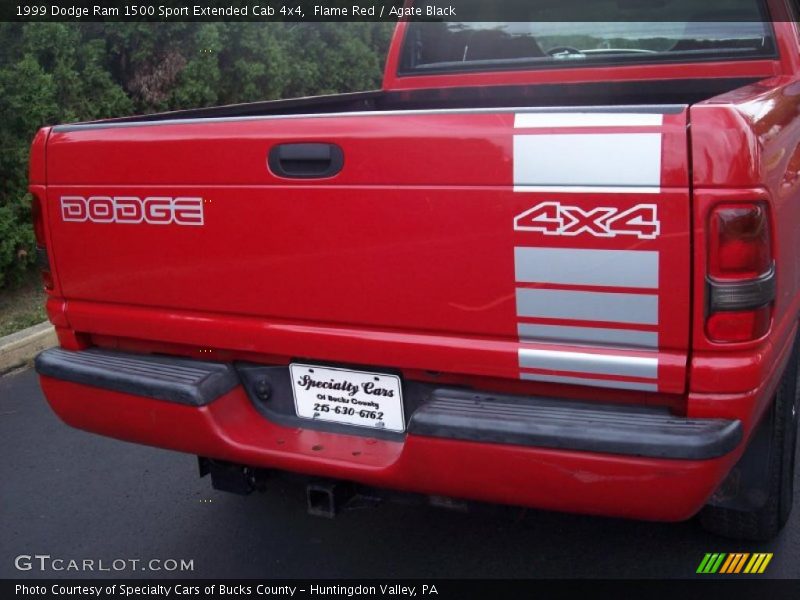 Flame Red / Agate Black 1999 Dodge Ram 1500 Sport Extended Cab 4x4