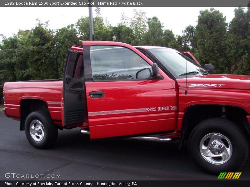 Flame Red / Agate Black 1999 Dodge Ram 1500 Sport Extended Cab 4x4