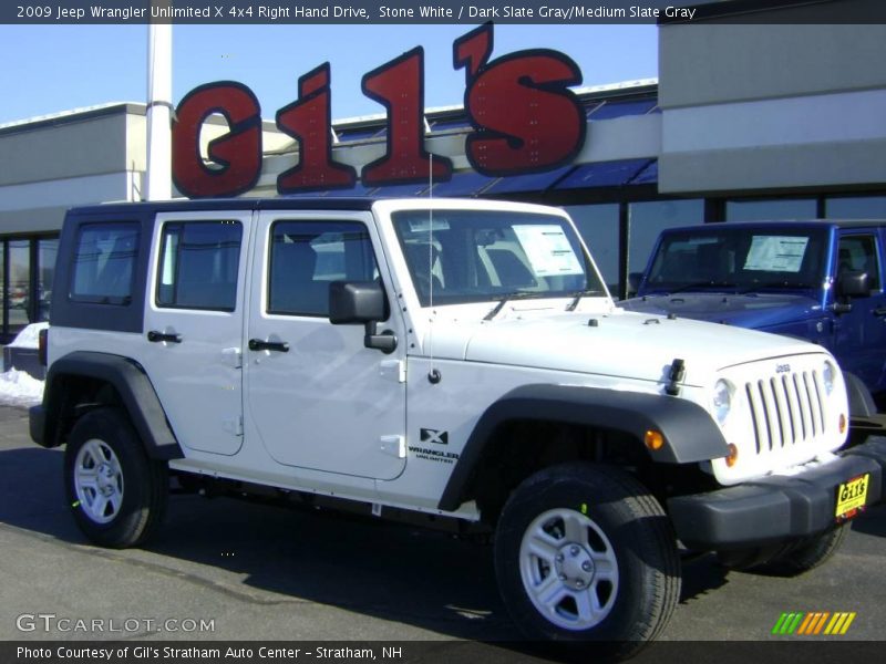 Stone White / Dark Slate Gray/Medium Slate Gray 2009 Jeep Wrangler Unlimited X 4x4 Right Hand Drive
