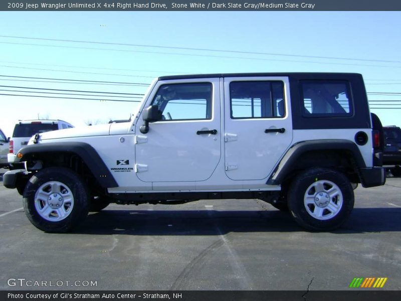 Stone White / Dark Slate Gray/Medium Slate Gray 2009 Jeep Wrangler Unlimited X 4x4 Right Hand Drive