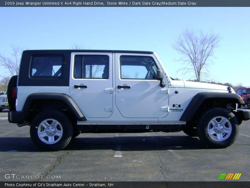Stone White / Dark Slate Gray/Medium Slate Gray 2009 Jeep Wrangler Unlimited X 4x4 Right Hand Drive