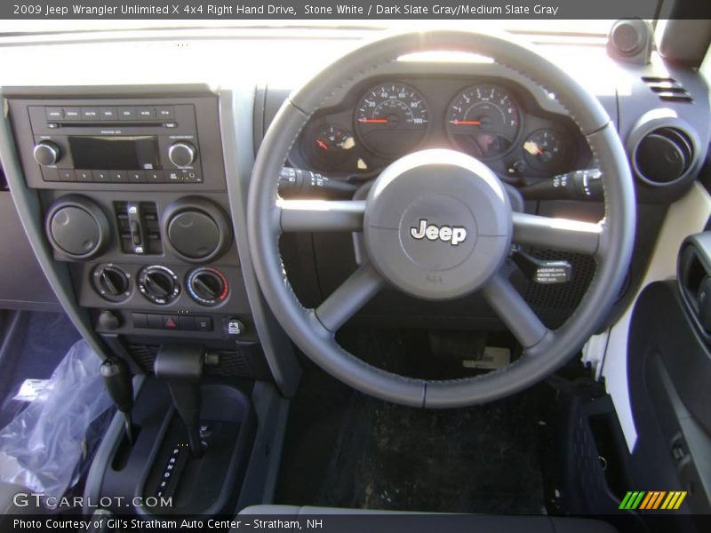 Stone White / Dark Slate Gray/Medium Slate Gray 2009 Jeep Wrangler Unlimited X 4x4 Right Hand Drive