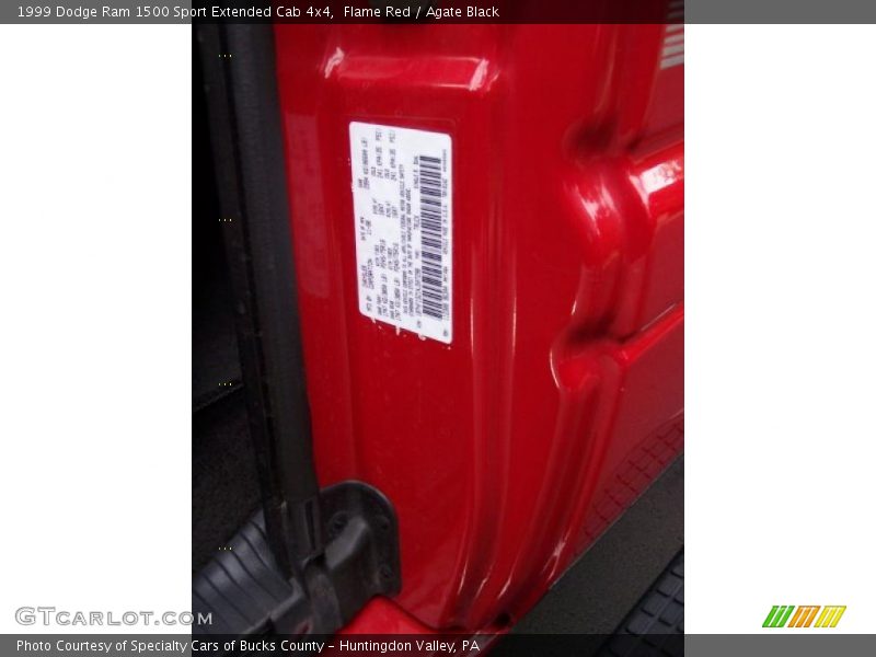 Flame Red / Agate Black 1999 Dodge Ram 1500 Sport Extended Cab 4x4