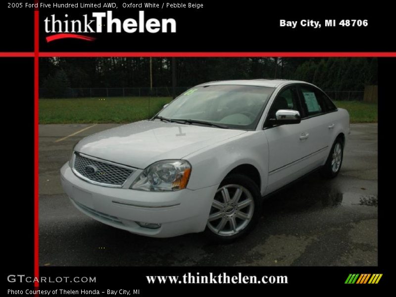 Oxford White / Pebble Beige 2005 Ford Five Hundred Limited AWD