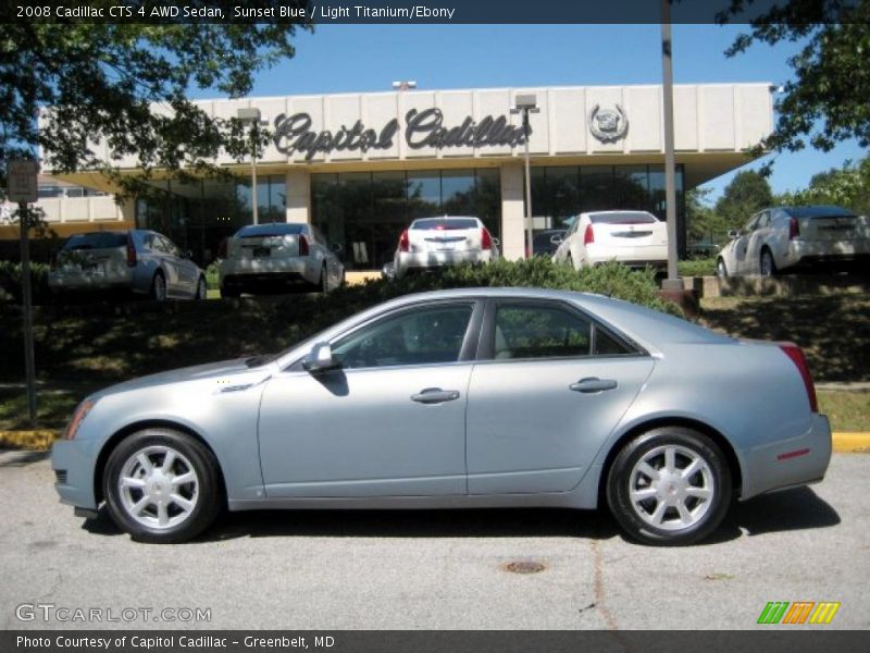Sunset Blue / Light Titanium/Ebony 2008 Cadillac CTS 4 AWD Sedan