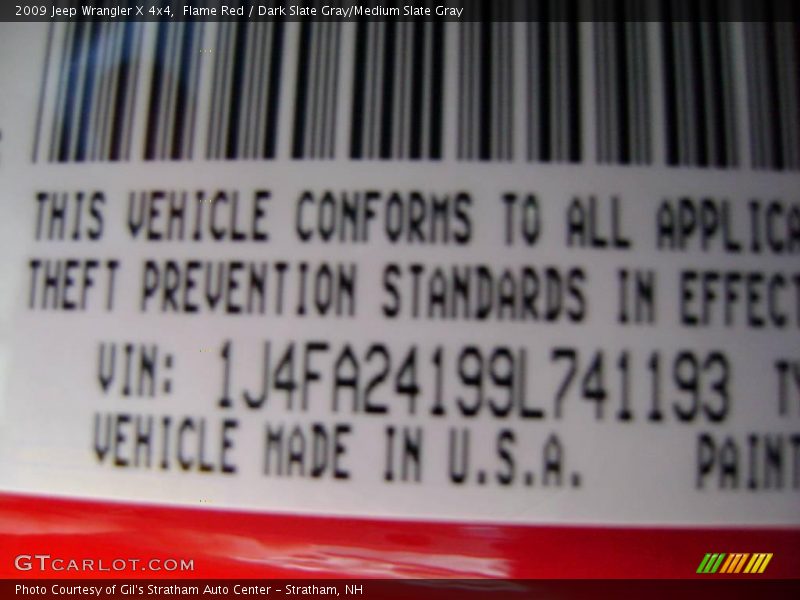 Flame Red / Dark Slate Gray/Medium Slate Gray 2009 Jeep Wrangler X 4x4