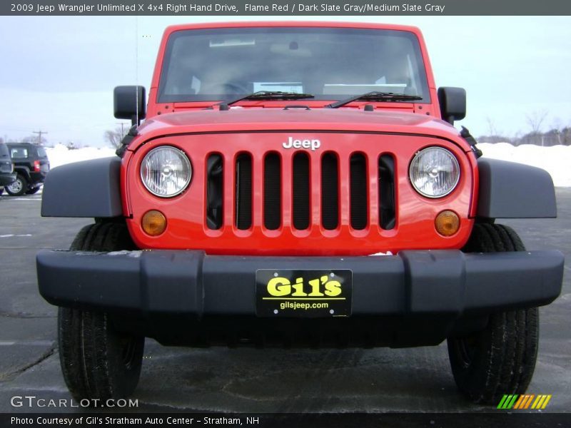 Flame Red / Dark Slate Gray/Medium Slate Gray 2009 Jeep Wrangler Unlimited X 4x4 Right Hand Drive