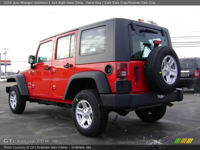 Flame Red / Dark Slate Gray/Medium Slate Gray 2009 Jeep Wrangler Unlimited X 4x4 Right Hand Drive