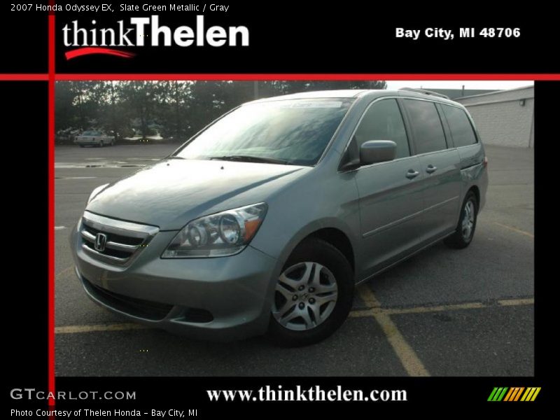 Slate Green Metallic / Gray 2007 Honda Odyssey EX