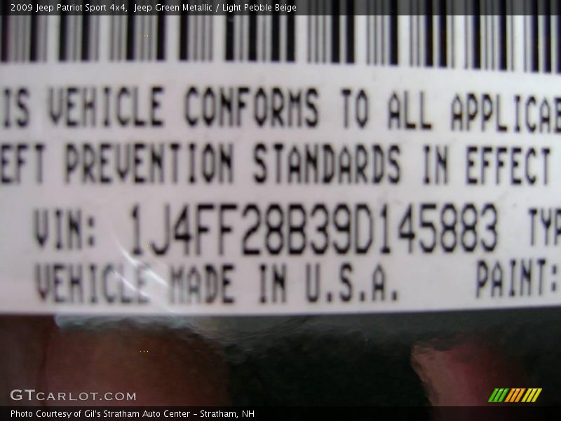 Jeep Green Metallic / Light Pebble Beige 2009 Jeep Patriot Sport 4x4