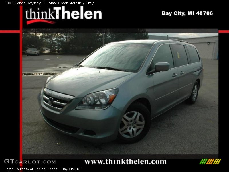 Slate Green Metallic / Gray 2007 Honda Odyssey EX