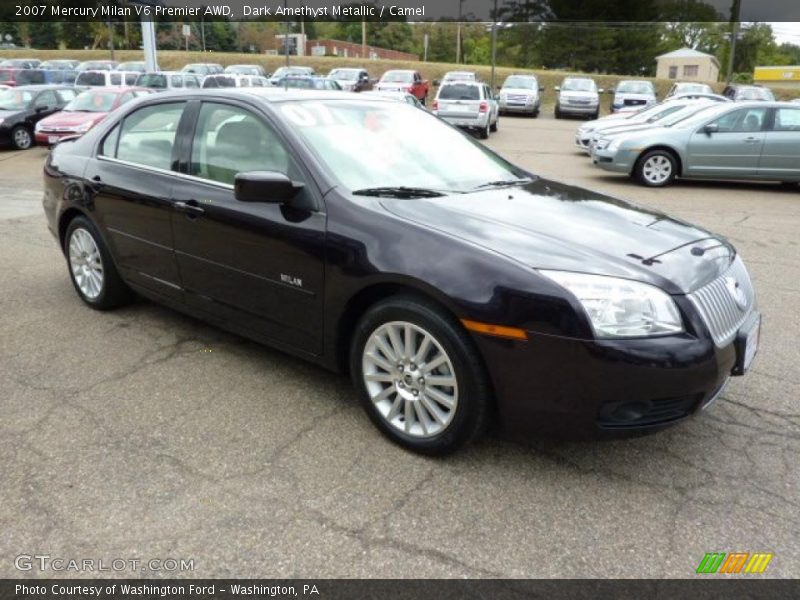 Dark Amethyst Metallic / Camel 2007 Mercury Milan V6 Premier AWD