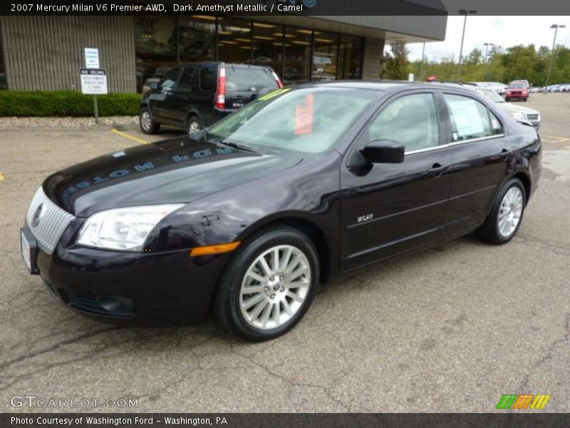 Dark Amethyst Metallic / Camel 2007 Mercury Milan V6 Premier AWD