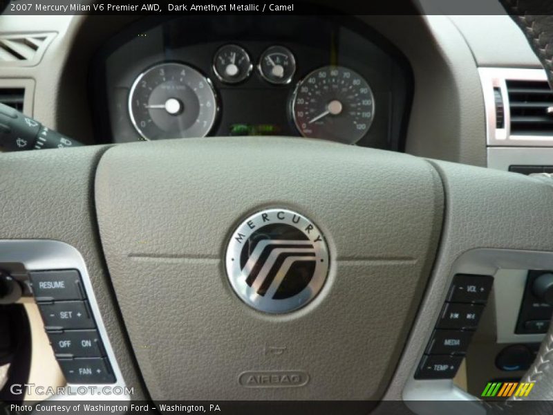 Dark Amethyst Metallic / Camel 2007 Mercury Milan V6 Premier AWD