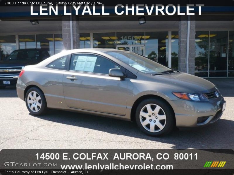 Galaxy Gray Metallic / Gray 2008 Honda Civic LX Coupe