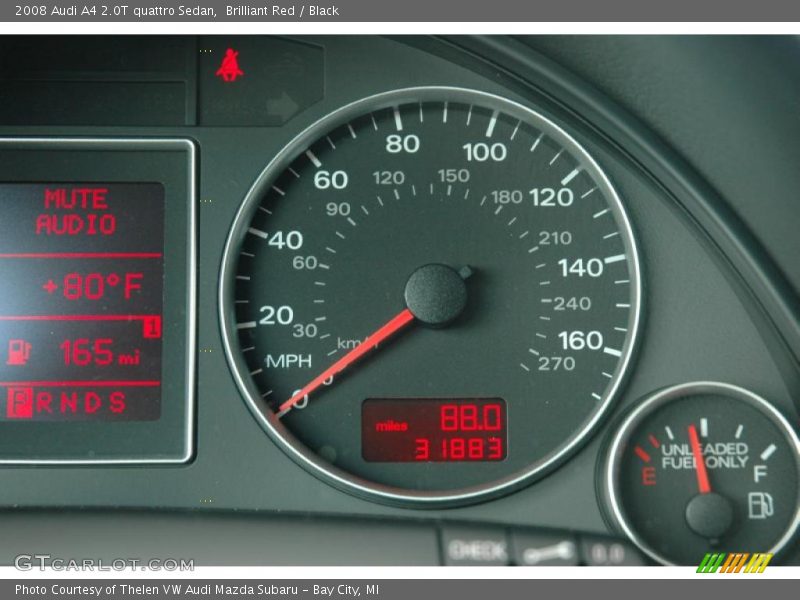 Brilliant Red / Black 2008 Audi A4 2.0T quattro Sedan