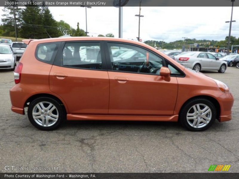 Blaze Orange Metallic / Black/Grey 2008 Honda Fit Sport