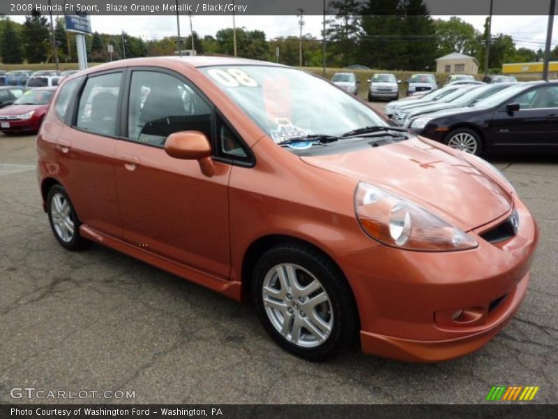 Blaze Orange Metallic / Black/Grey 2008 Honda Fit Sport