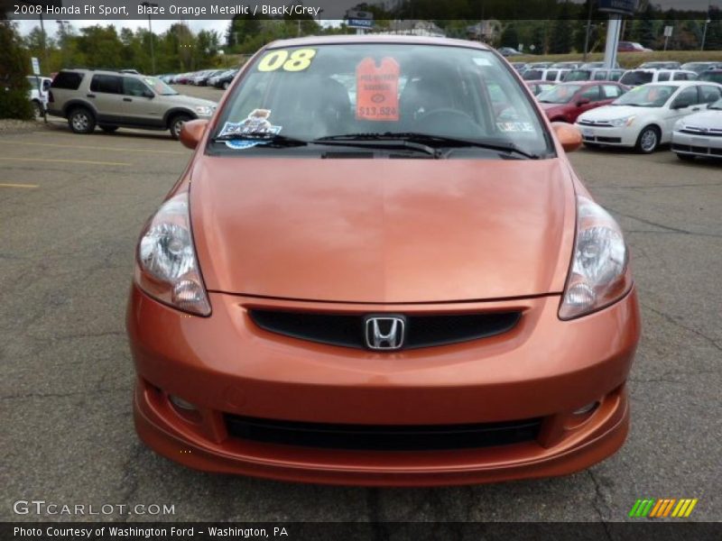 Blaze Orange Metallic / Black/Grey 2008 Honda Fit Sport