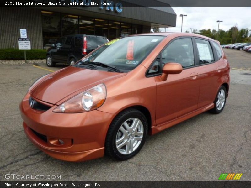 Blaze Orange Metallic / Black/Grey 2008 Honda Fit Sport