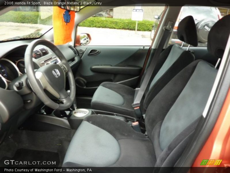 Blaze Orange Metallic / Black/Grey 2008 Honda Fit Sport