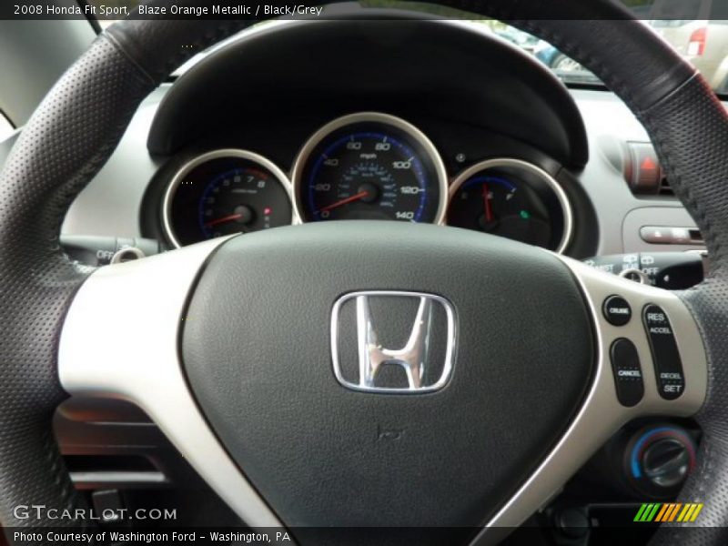 Blaze Orange Metallic / Black/Grey 2008 Honda Fit Sport