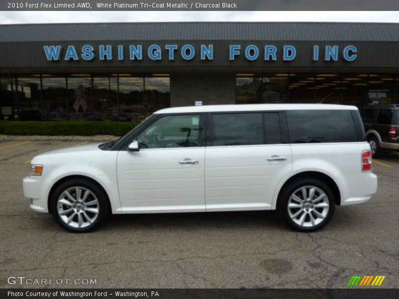 White Platinum Tri-Coat Metallic / Charcoal Black 2010 Ford Flex Limited AWD