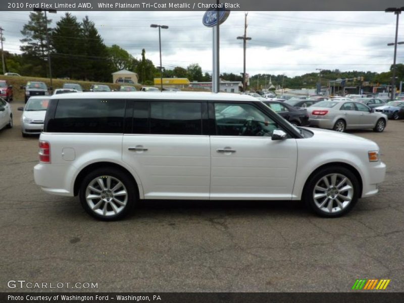 White Platinum Tri-Coat Metallic / Charcoal Black 2010 Ford Flex Limited AWD