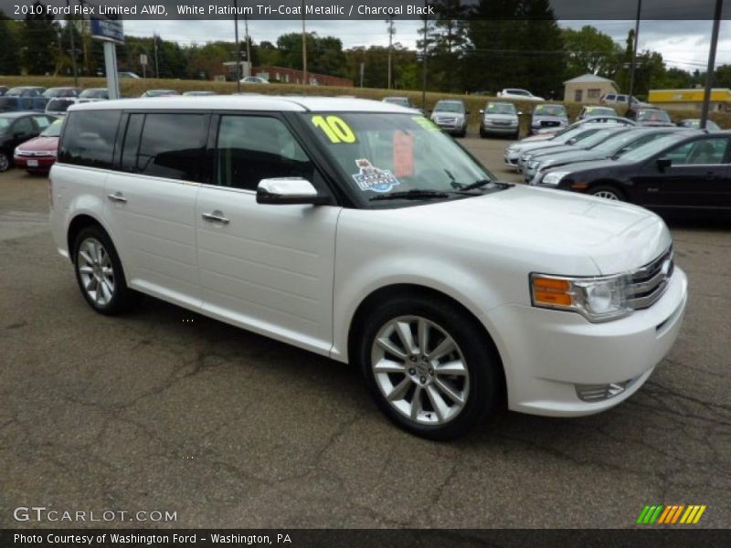 White Platinum Tri-Coat Metallic / Charcoal Black 2010 Ford Flex Limited AWD