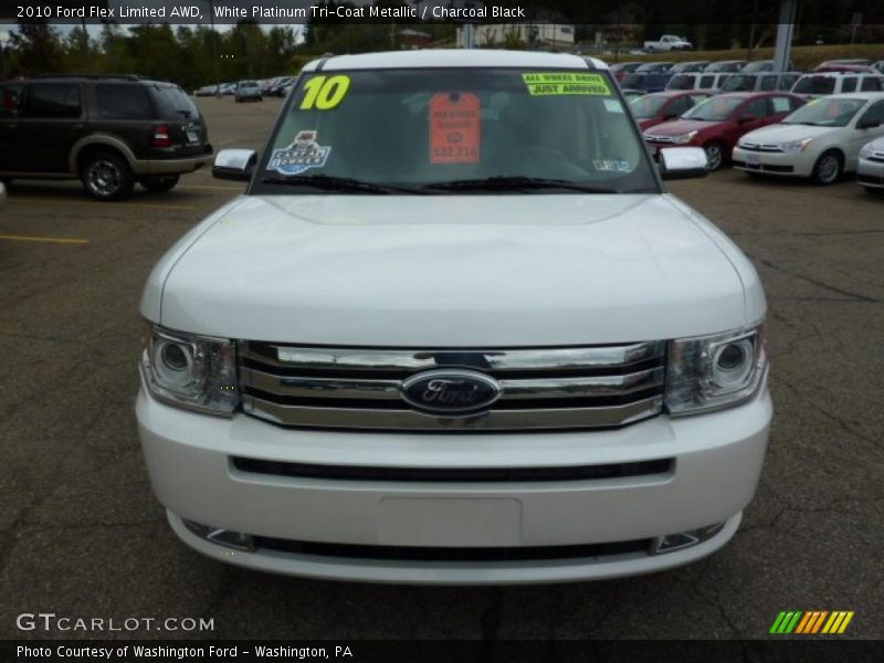 White Platinum Tri-Coat Metallic / Charcoal Black 2010 Ford Flex Limited AWD